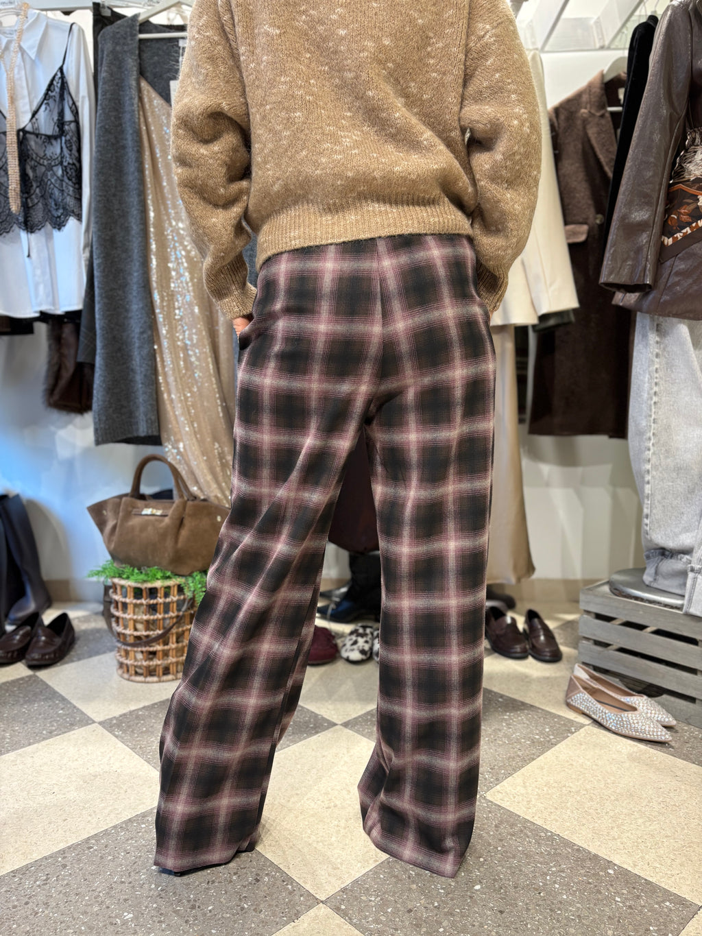 Motel pantalone palazzo check in misto viscosa