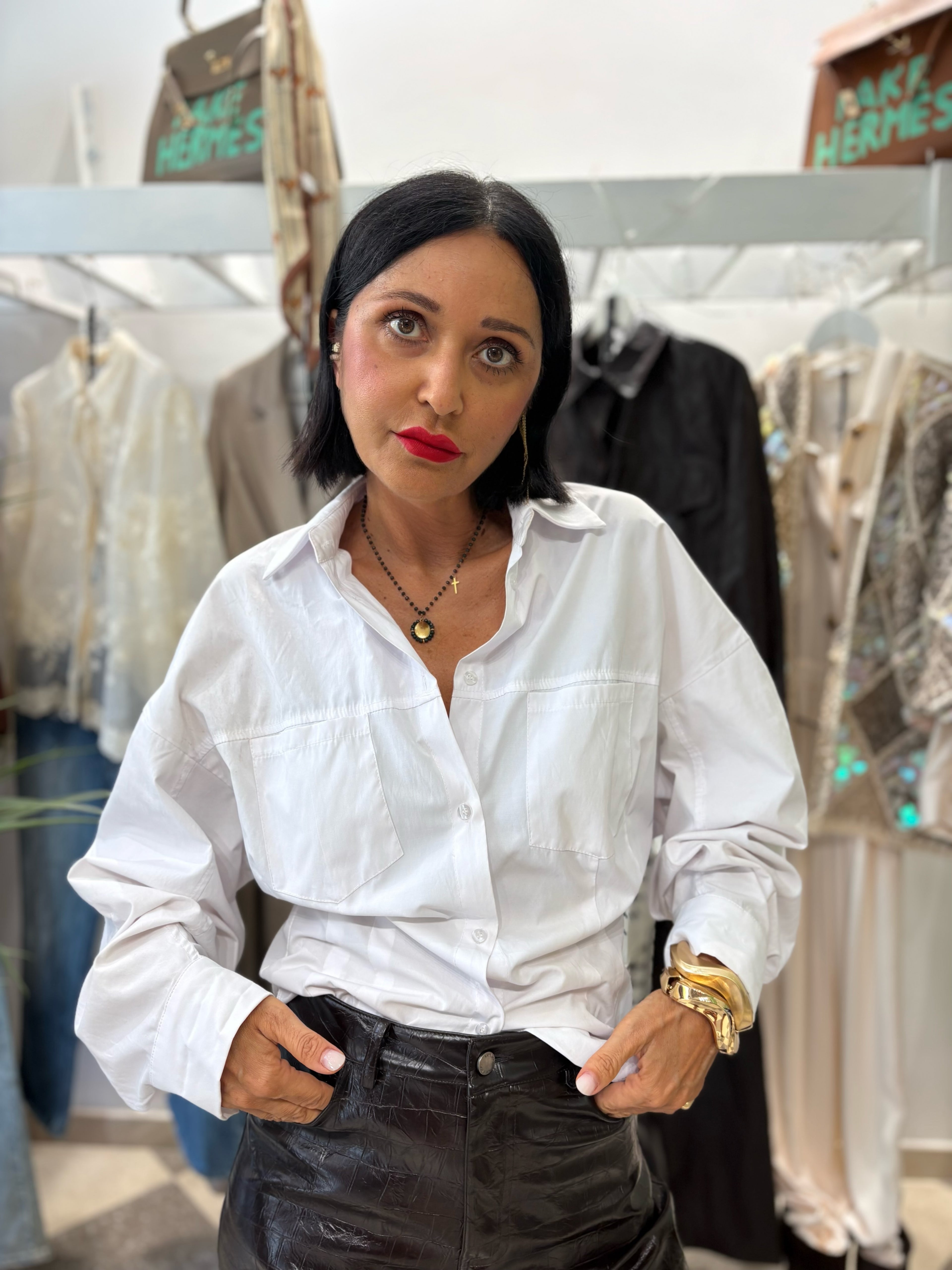 Camicia oversize con tasche