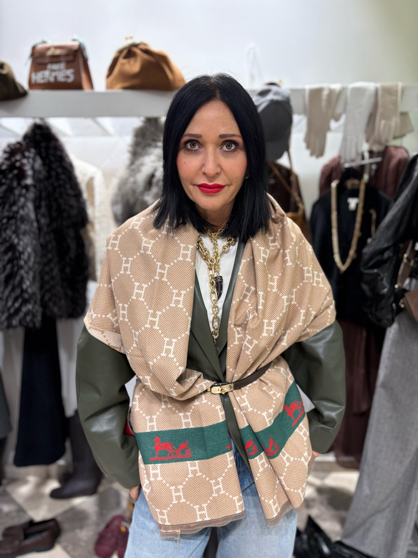 Stola small H dark green