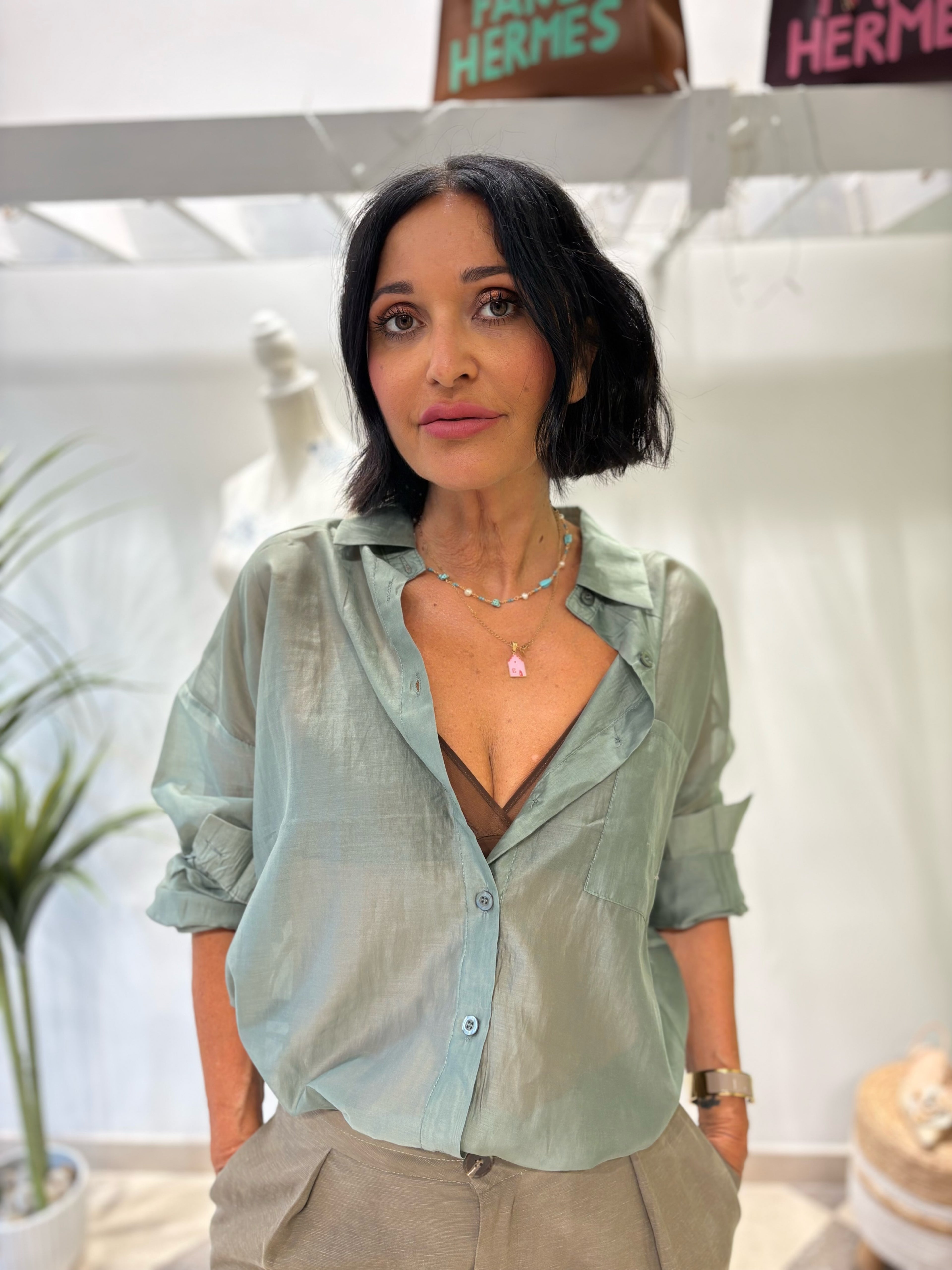 Camicia ultra light - salvia