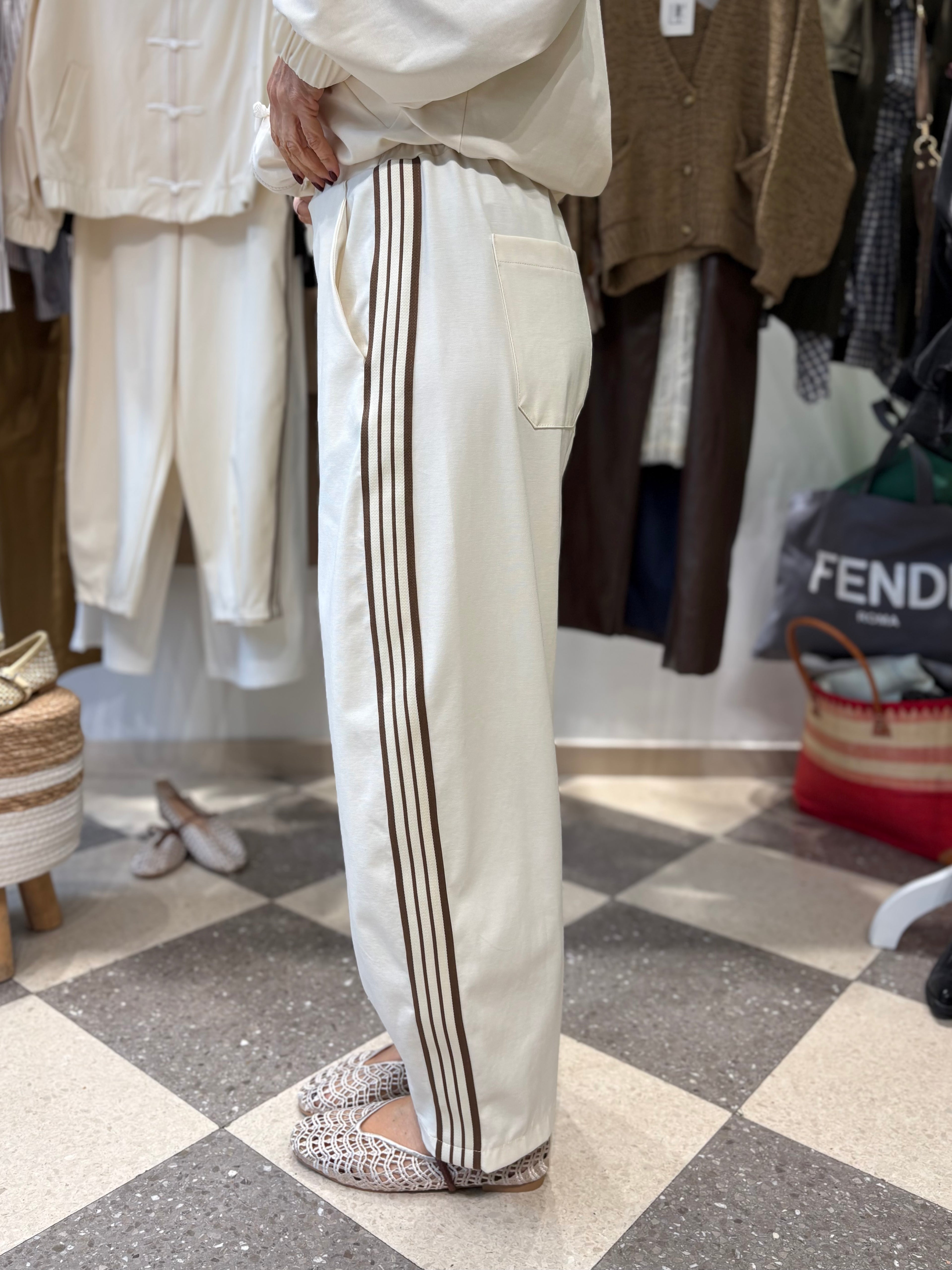 Motel | pantalone barrel panna