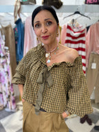Blusa Vichy romantica chic