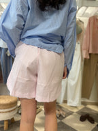 Shorts in 100% cotone con ricami bianco ~ 2 varianti colore