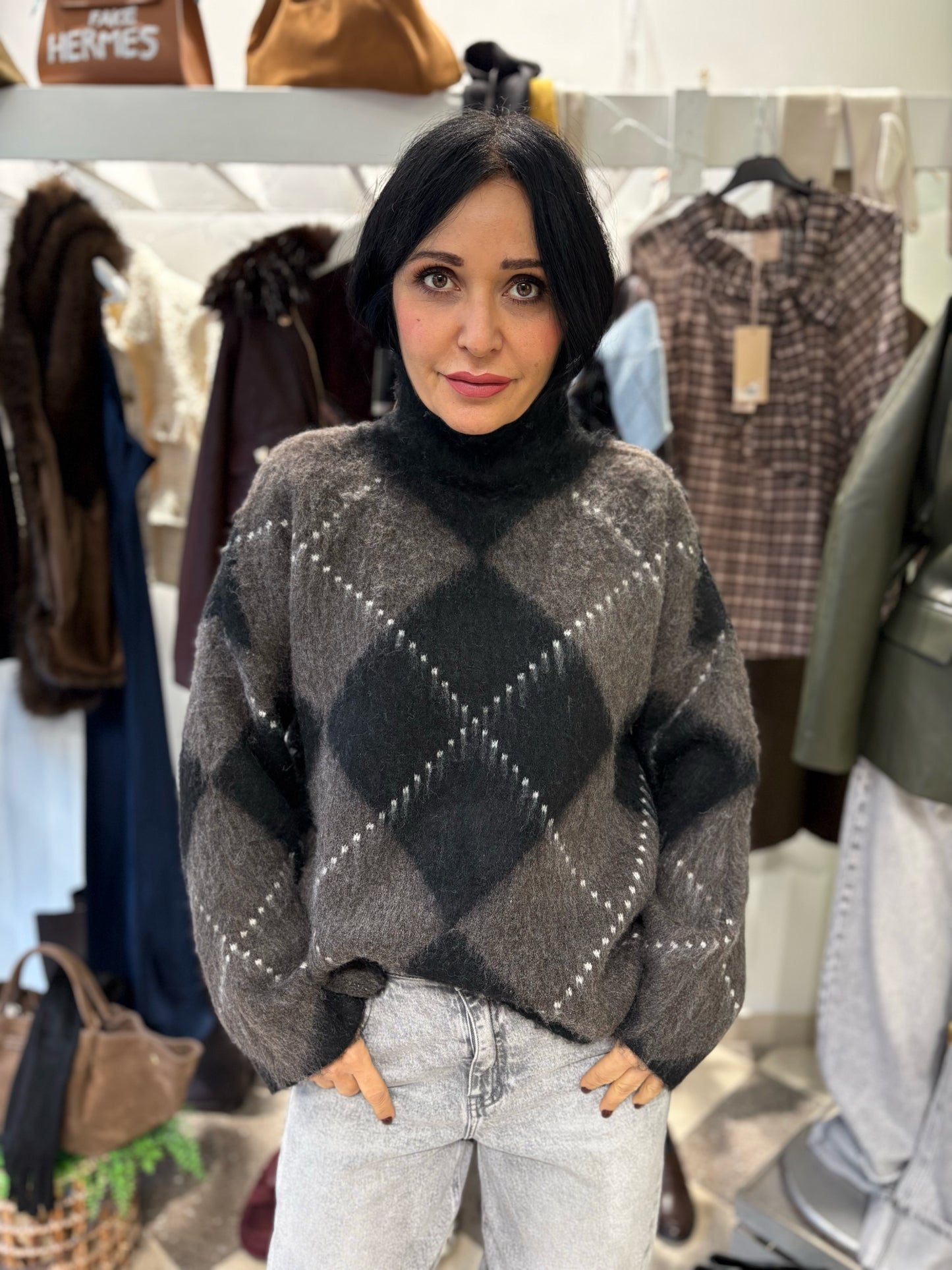 Maglione rombi blurry