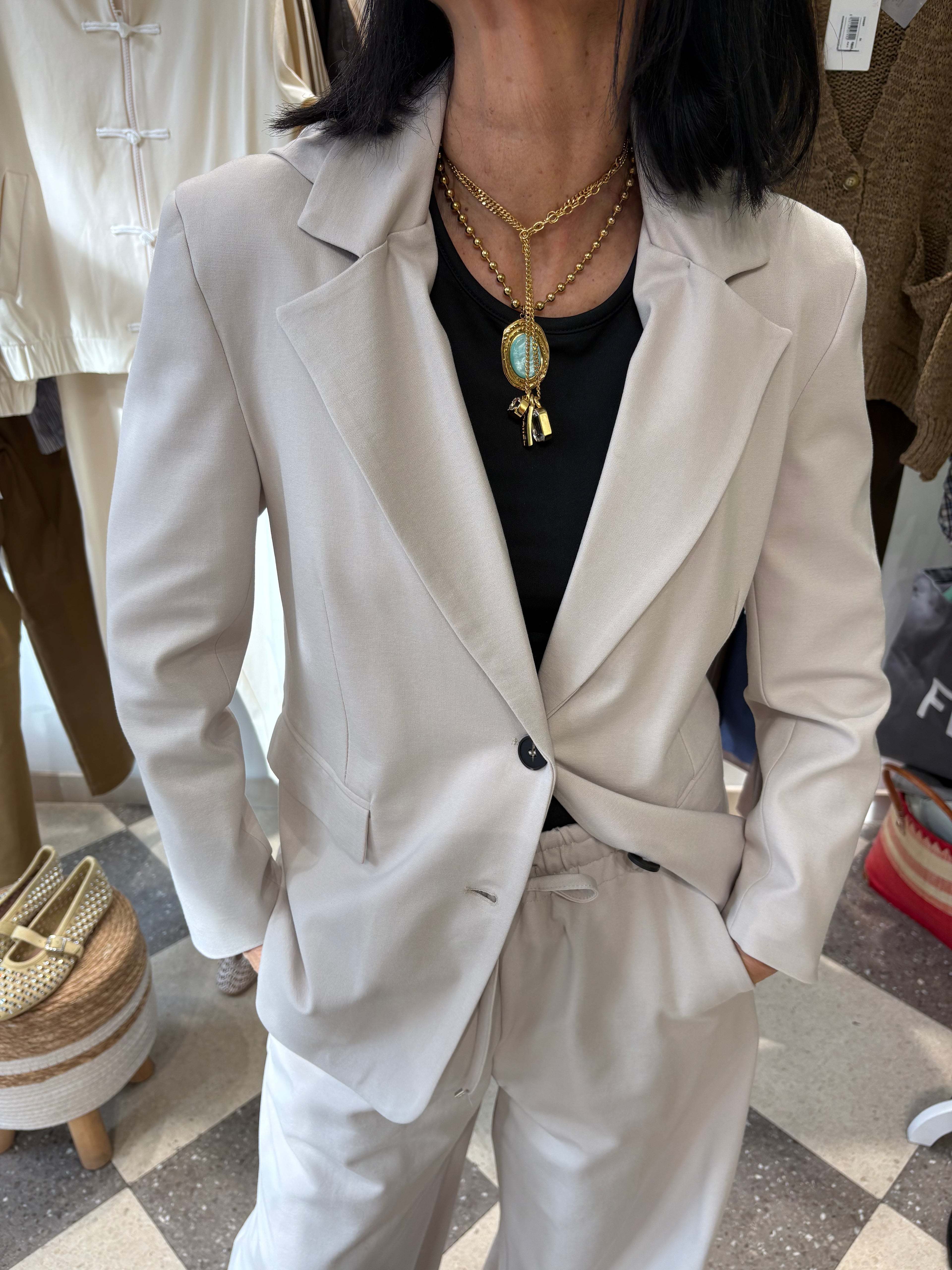 Motel | giacca in punto Milano panna