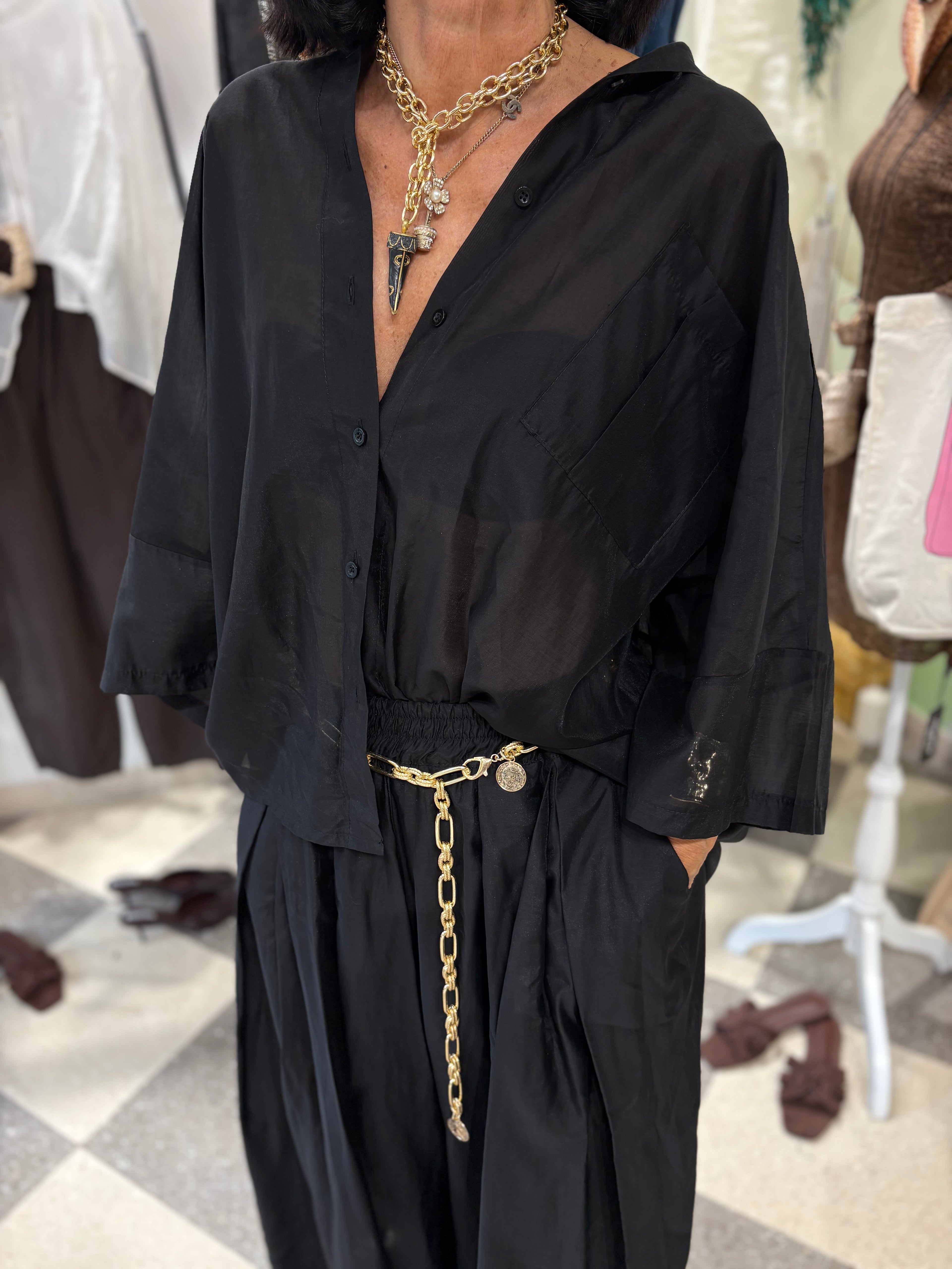 Coordinato Camicia Oversize & Pantalone Palazzo