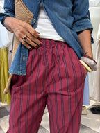 Pantalone in cotone con elastico in vita