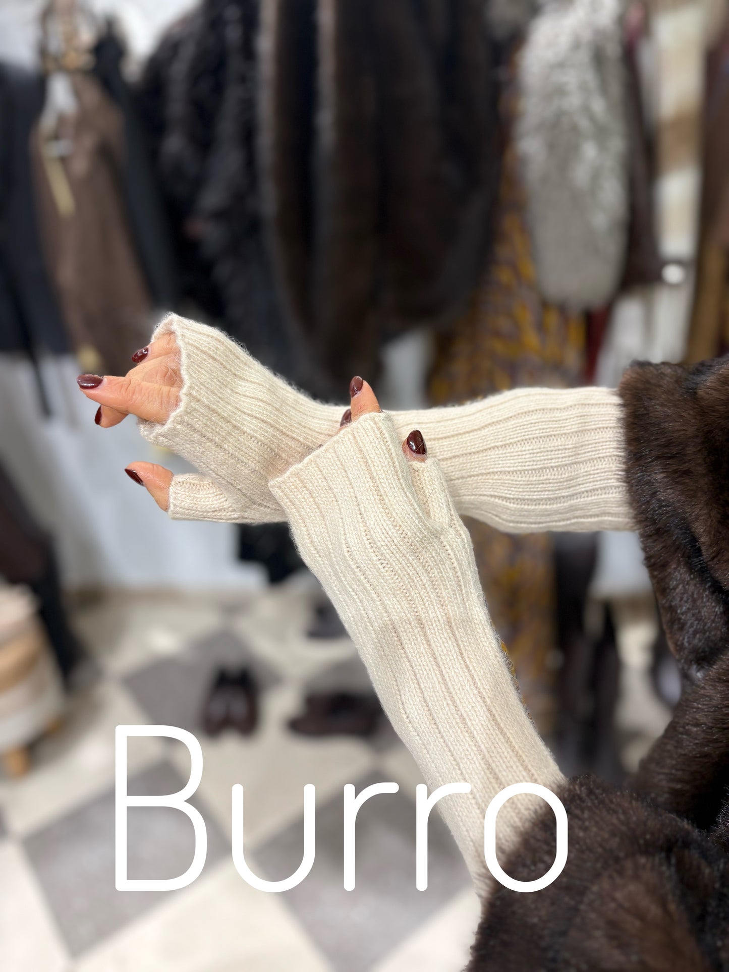 Manicotti in lana e viscosa