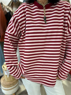 Maxi t-shirt righe rosa e rosso