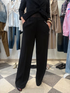Pantalone palazzo con elastico in vita