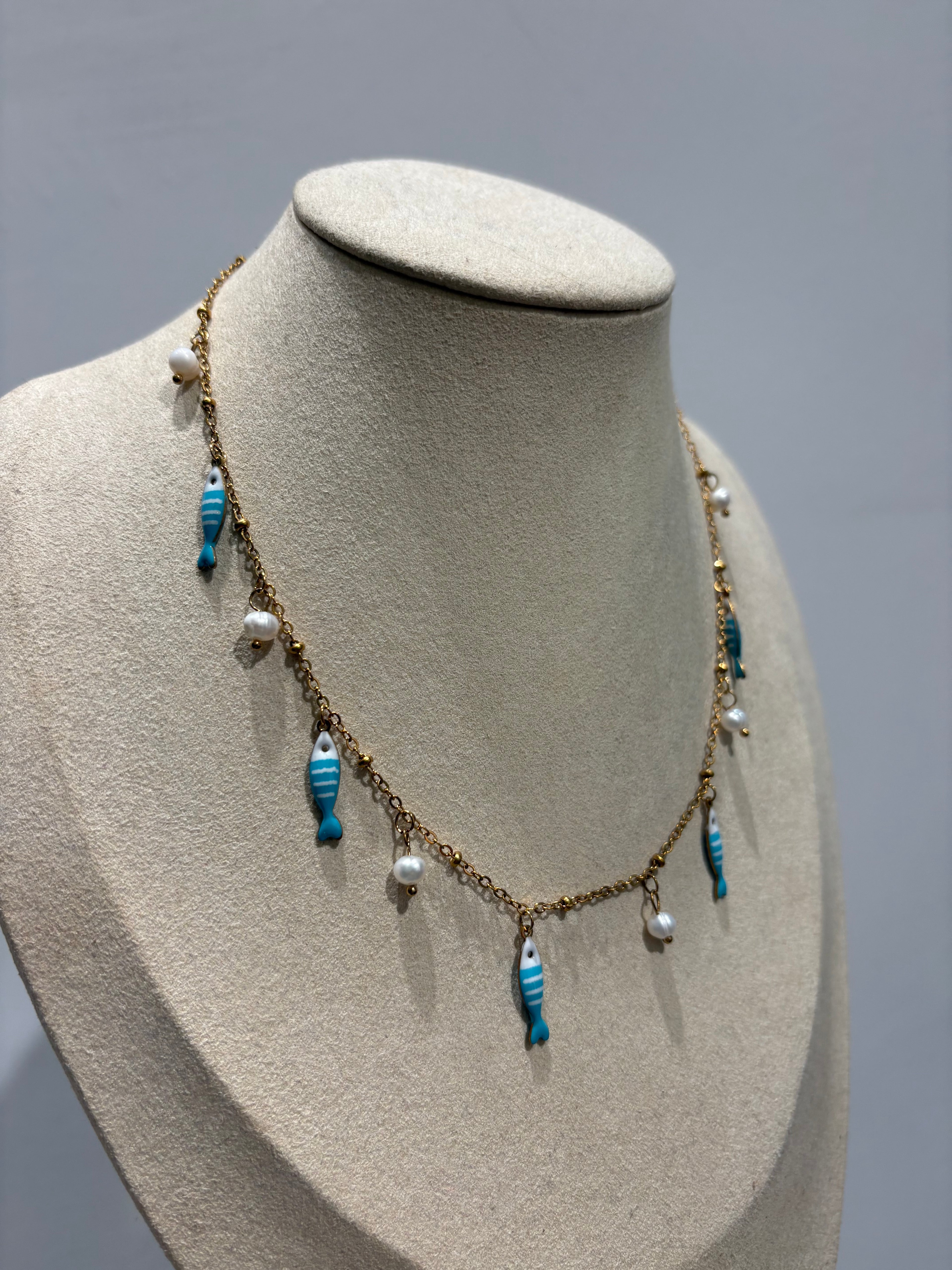 Collana pesciolini - azzurro