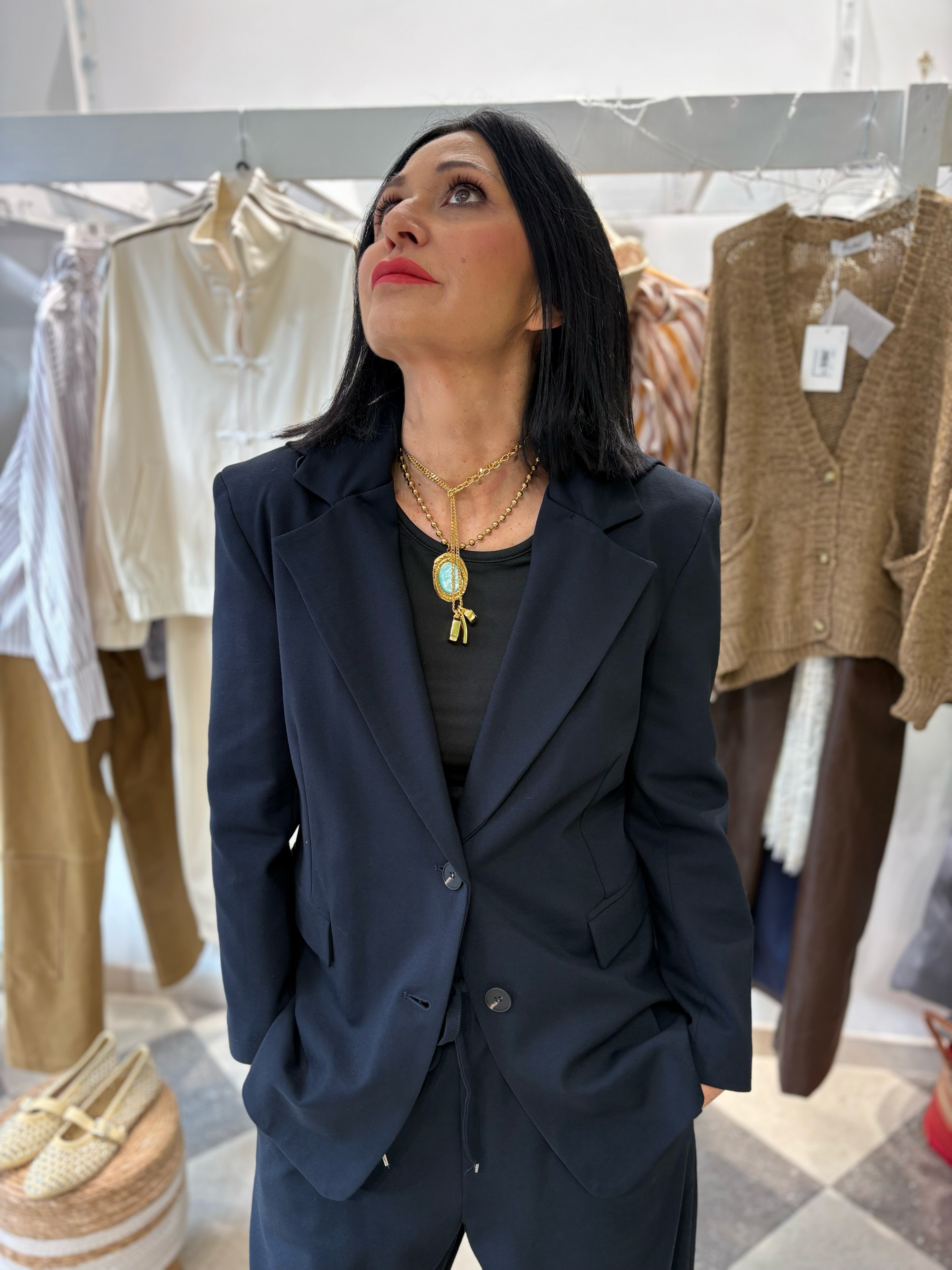 Motel | giacca in punto Milano blu navy