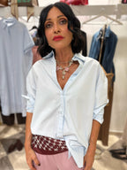 Camicia over in popeline - light blue