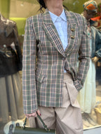 Blazer sagomato stampa scozzese verde salvia