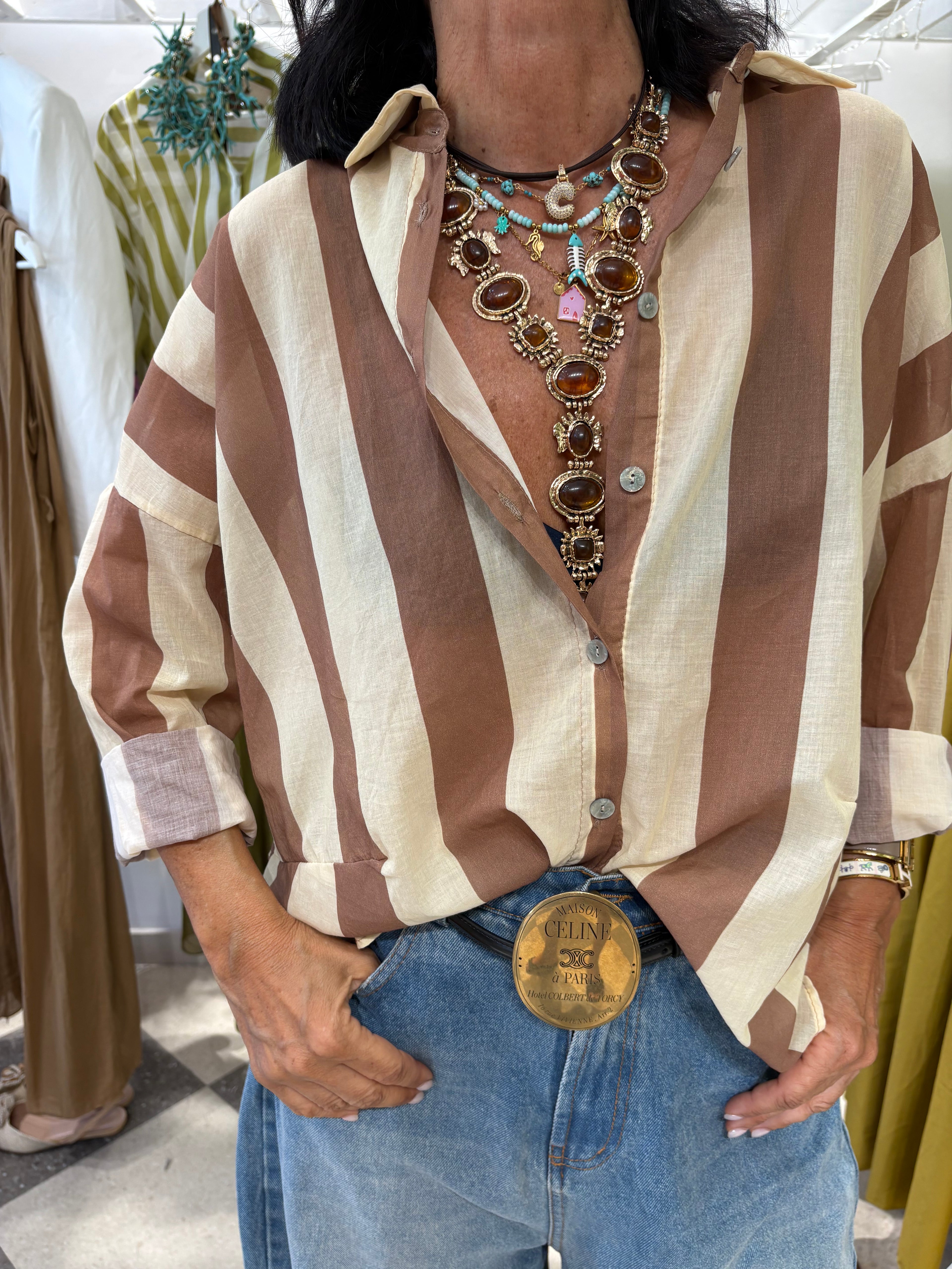 Camicia a righe over