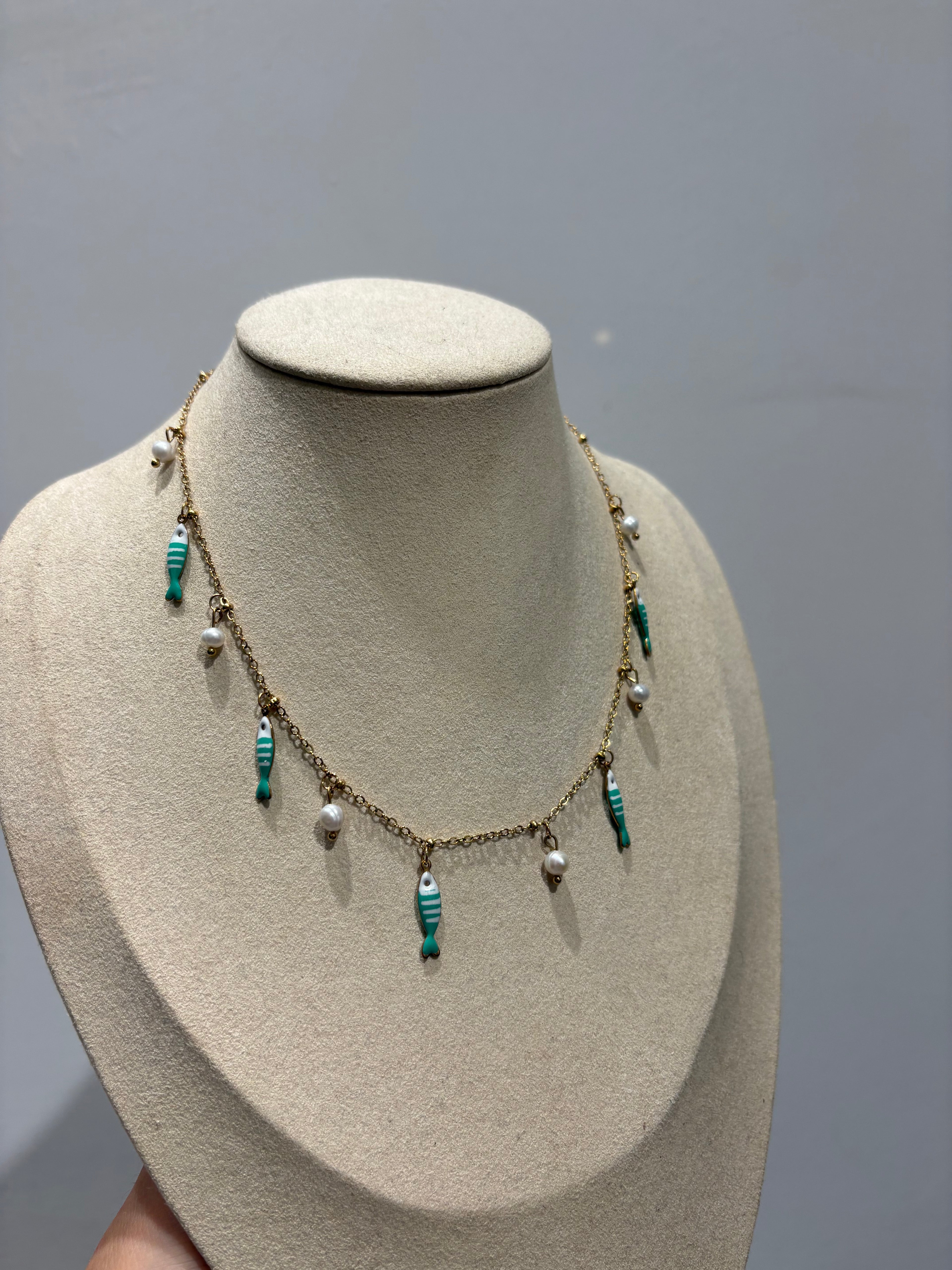 Collana pesciolini - turchese