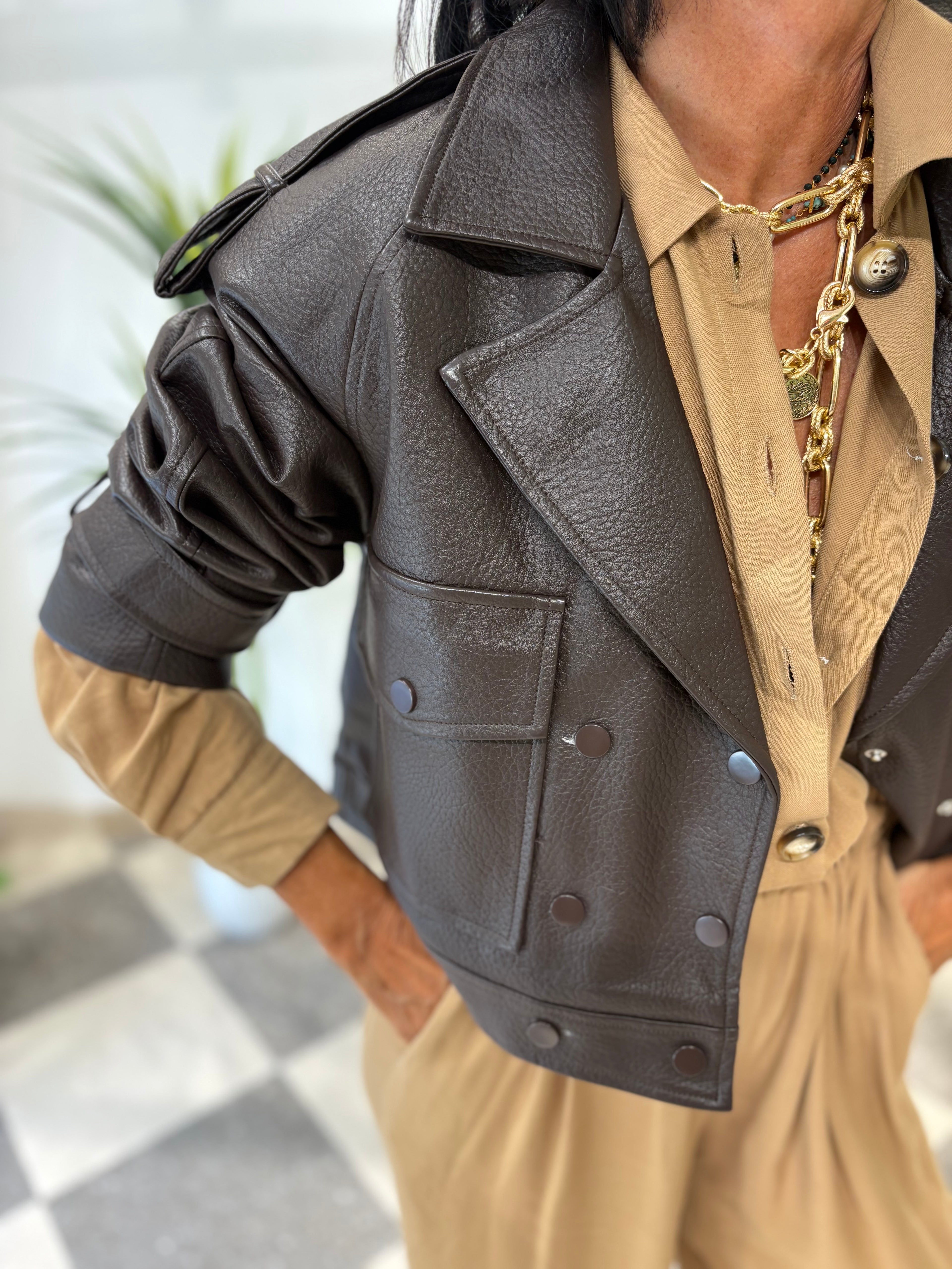 Giacca biker oversize