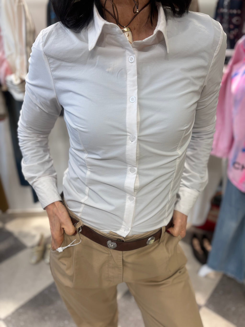 Camicia slim fit Bianca