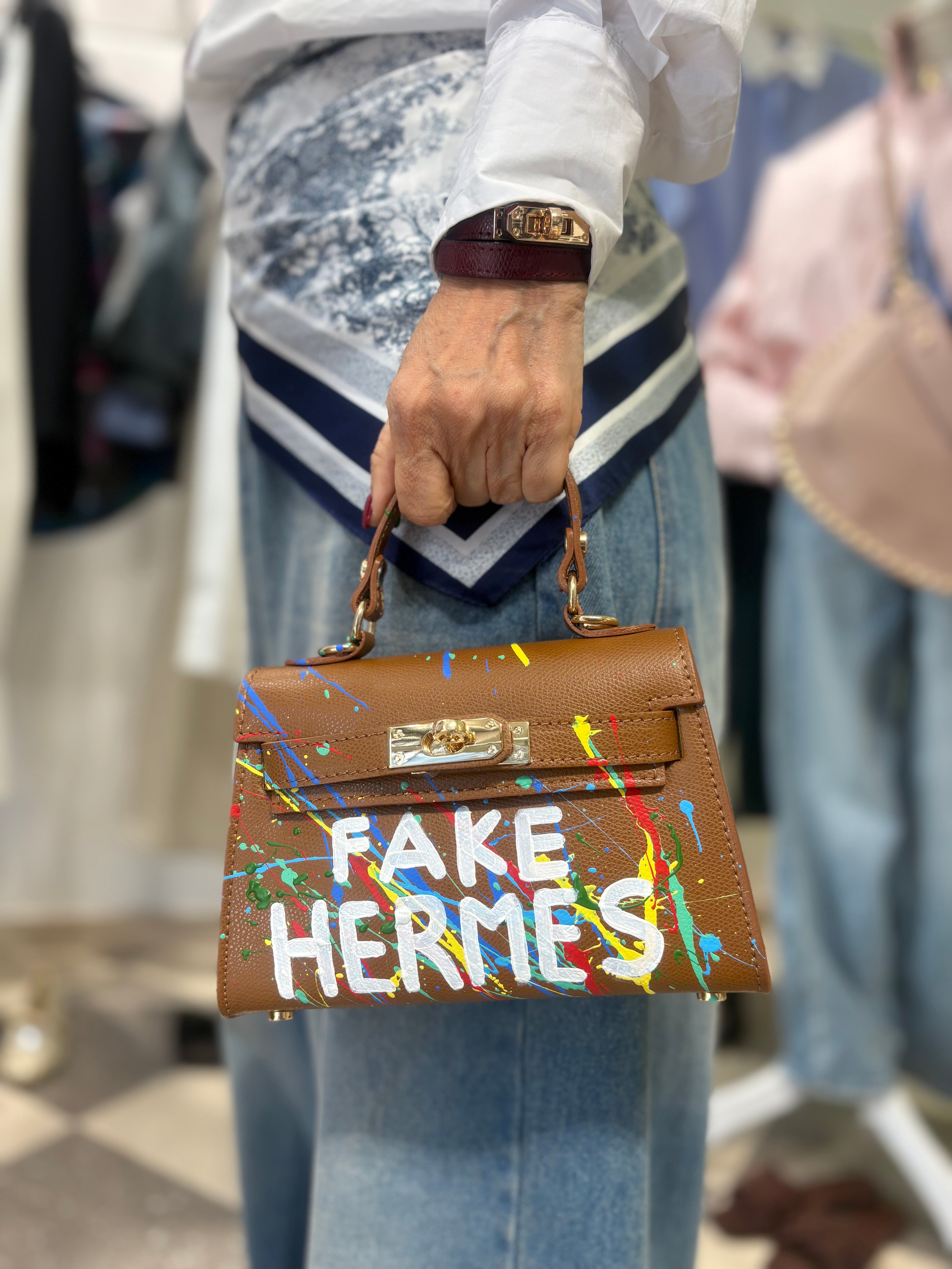 Modello mini Kelly “ Fake Hermes” - biscotto