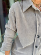 Camicia oversize in velluto a coste
