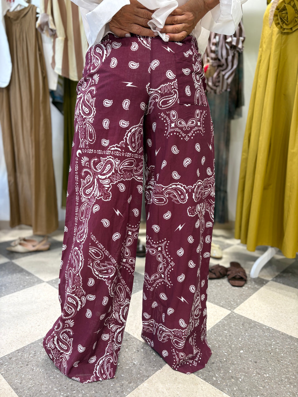 Pantalone bandana bordeaux