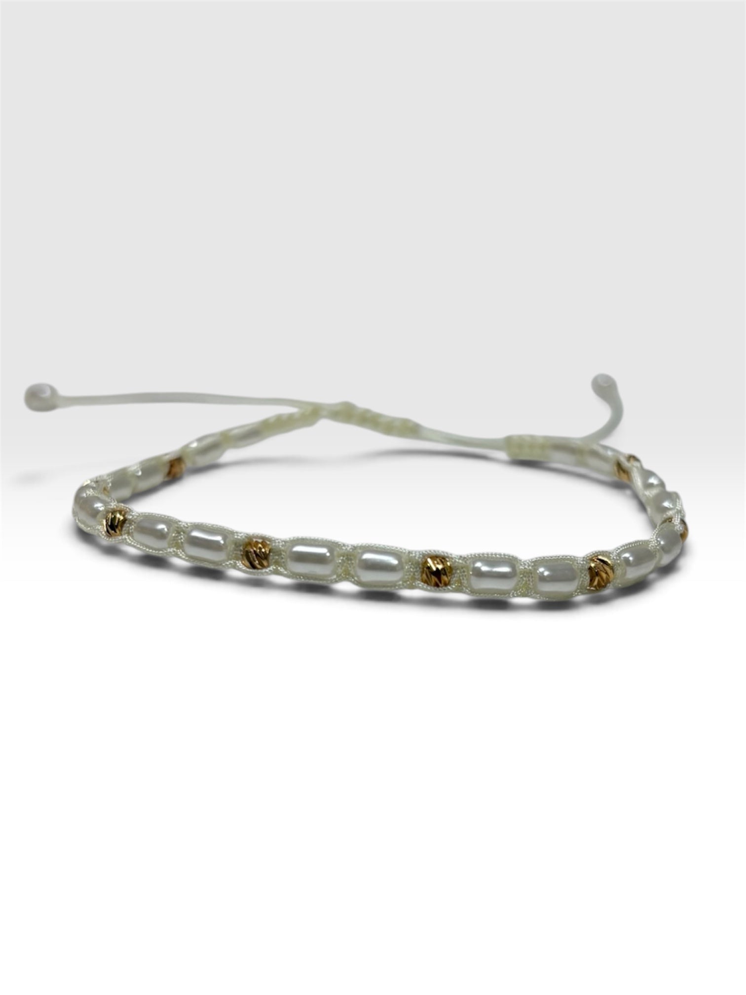 Bracciale cordoncino panna
