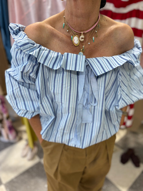 Blusa Portofino sky 100% cotone