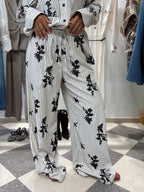 Pantalone palazzo ricamato