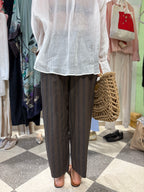 Pantalone gamba dritta- riga blu