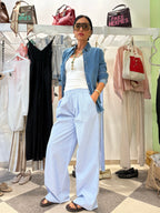 Pantalone palazzo riga cielo