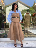 Coordinato caramello top e gonna