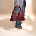 Maxi bag morsetto bordeaux