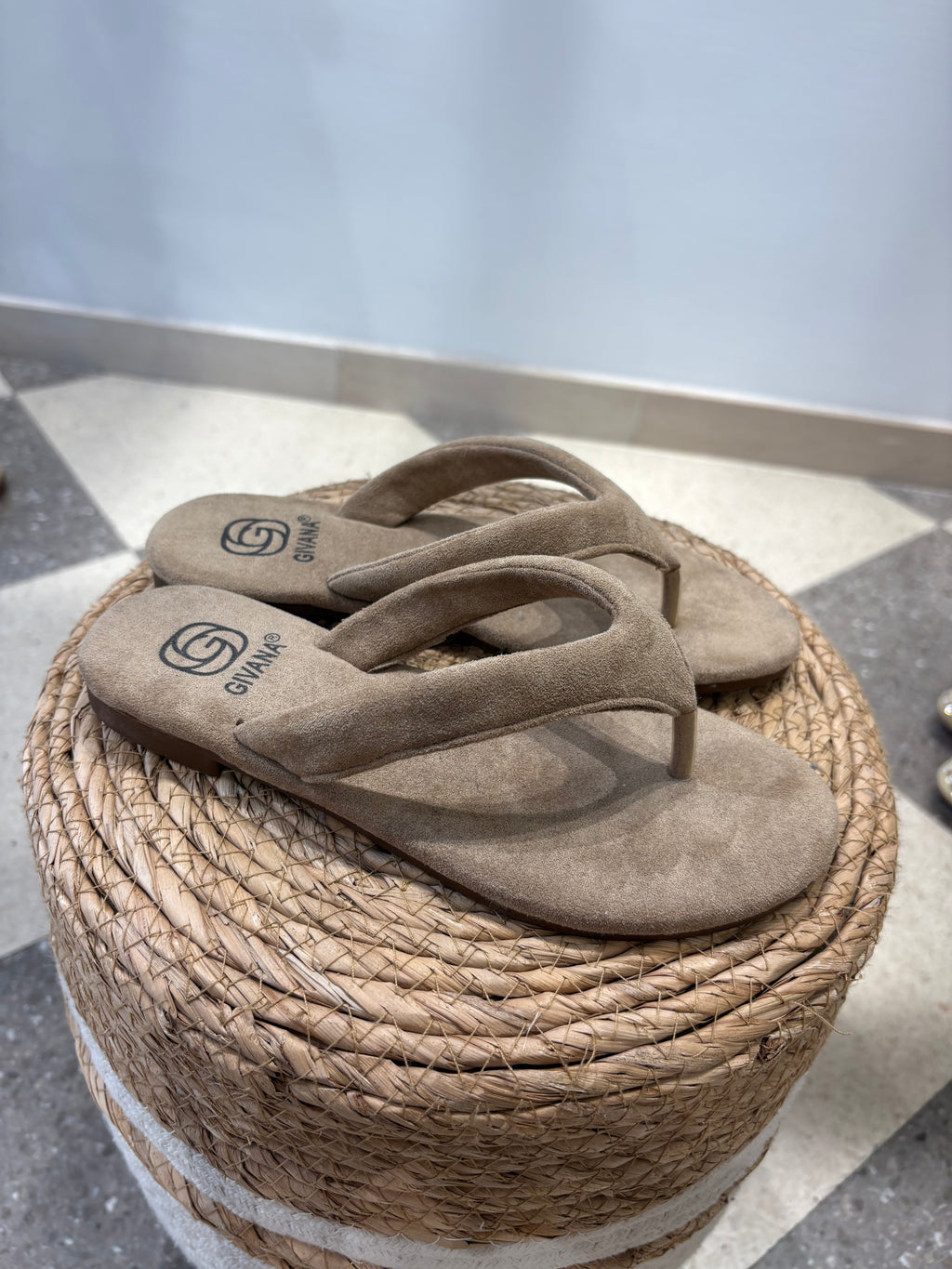 Infradito suede - Tortora