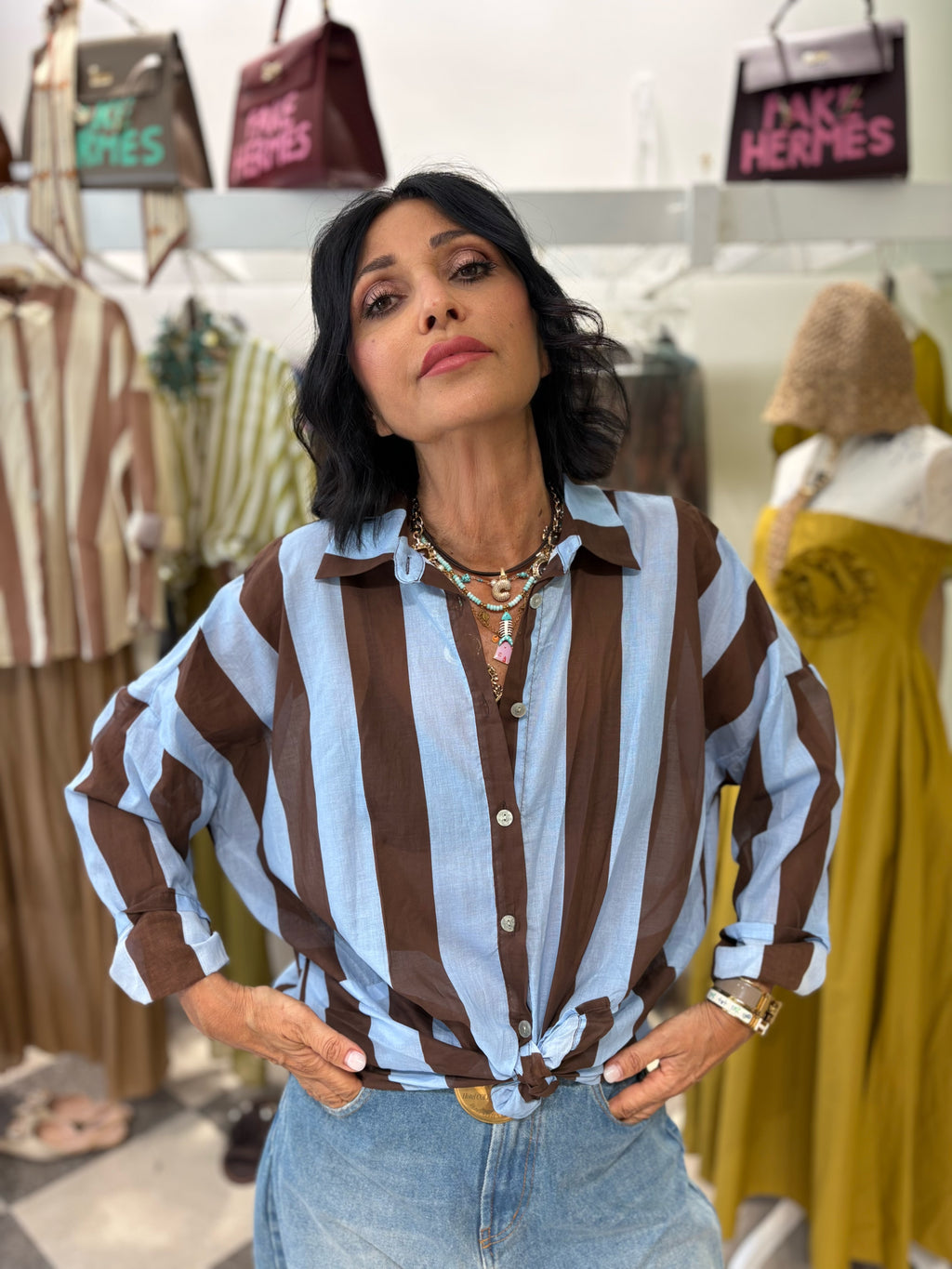 Camicia a righe over