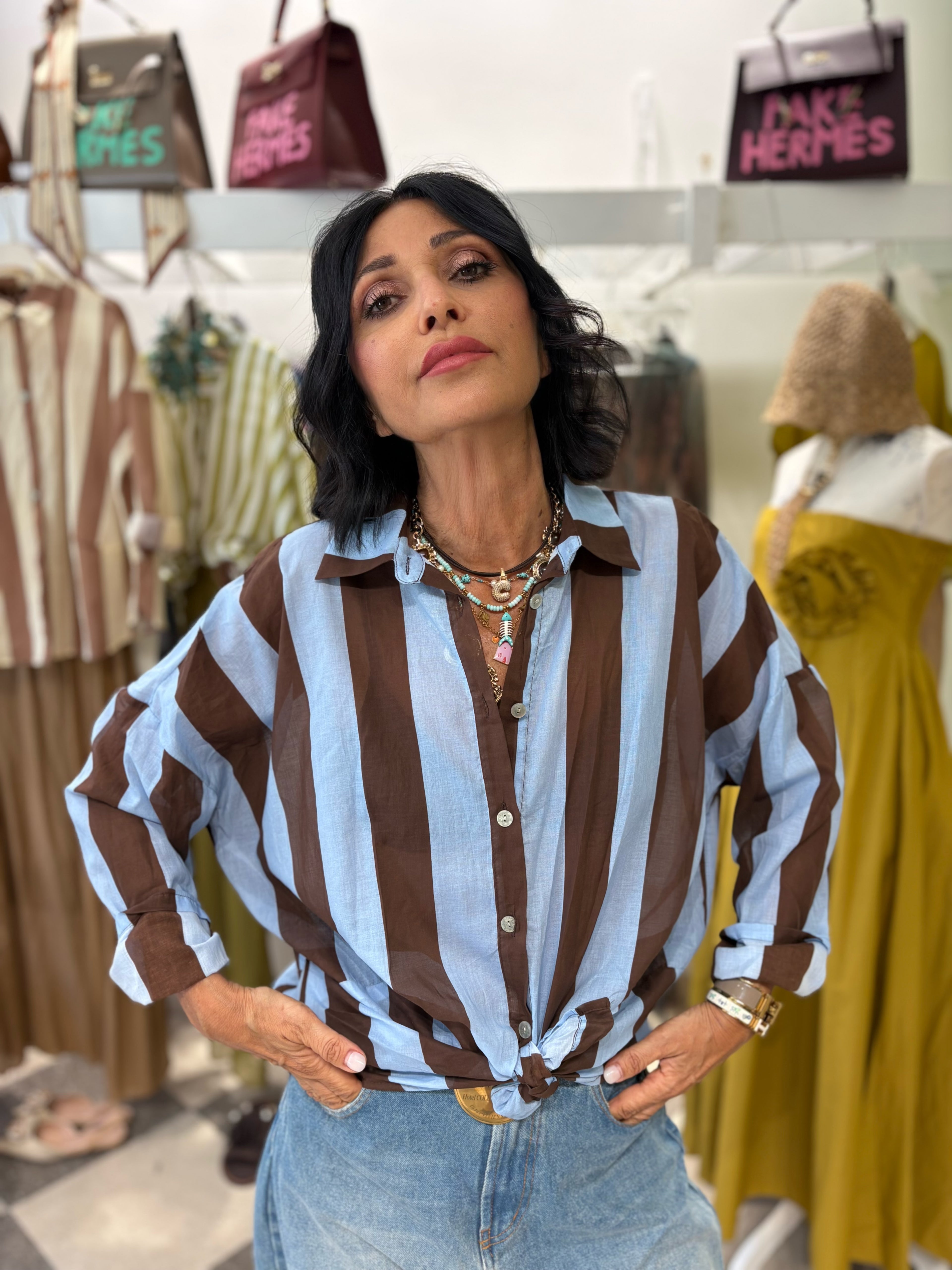 Camicia a righe over