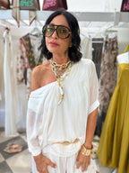 Coordinato blusa e pantalone in viscosa