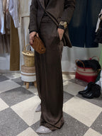 Motel | Pantalone palazzo satin testa di moro