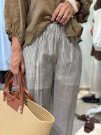 Pantalone palazzo riga naturale