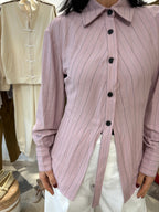 Camicia rosa a righe fit slim