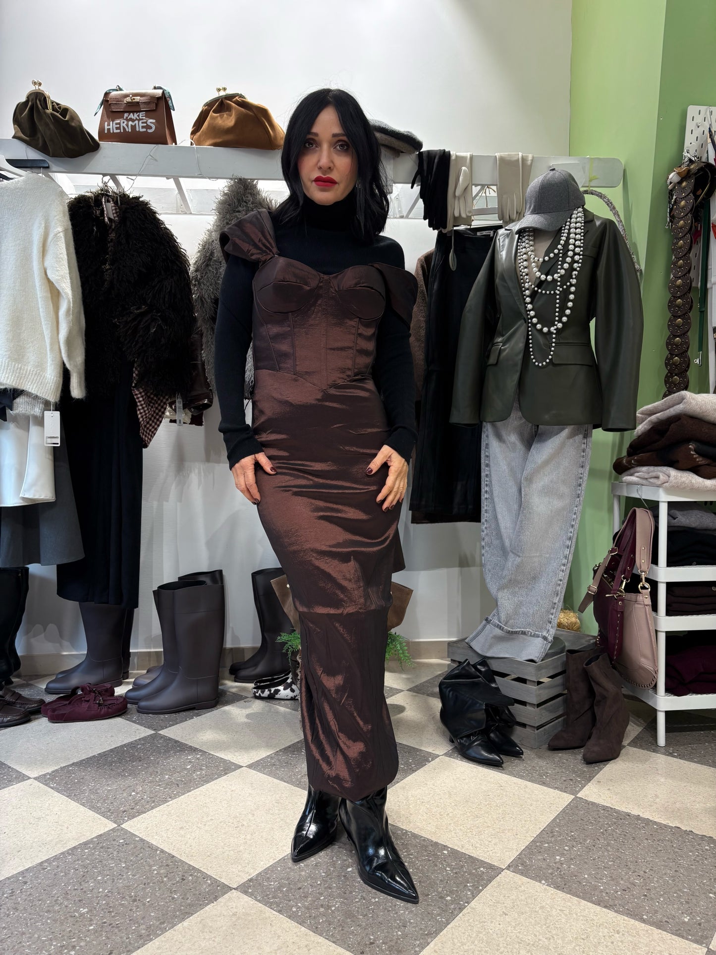 Abito corsetto cioccolato