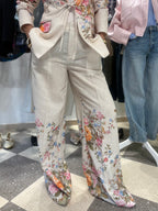 Pantalone palazzo motivo floreale