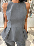 Top sartoriale grigio