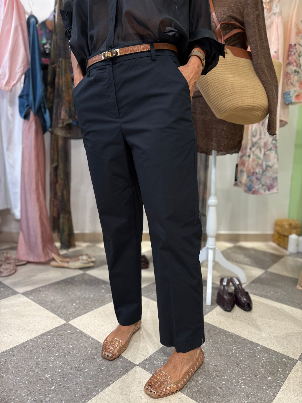 Motel pantalone sigaretta black