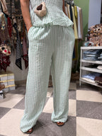 Coordinato top e pantalone a righe