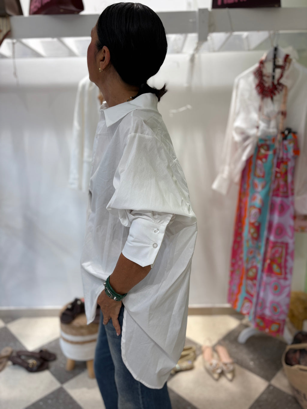 Camicia maxi in cotone