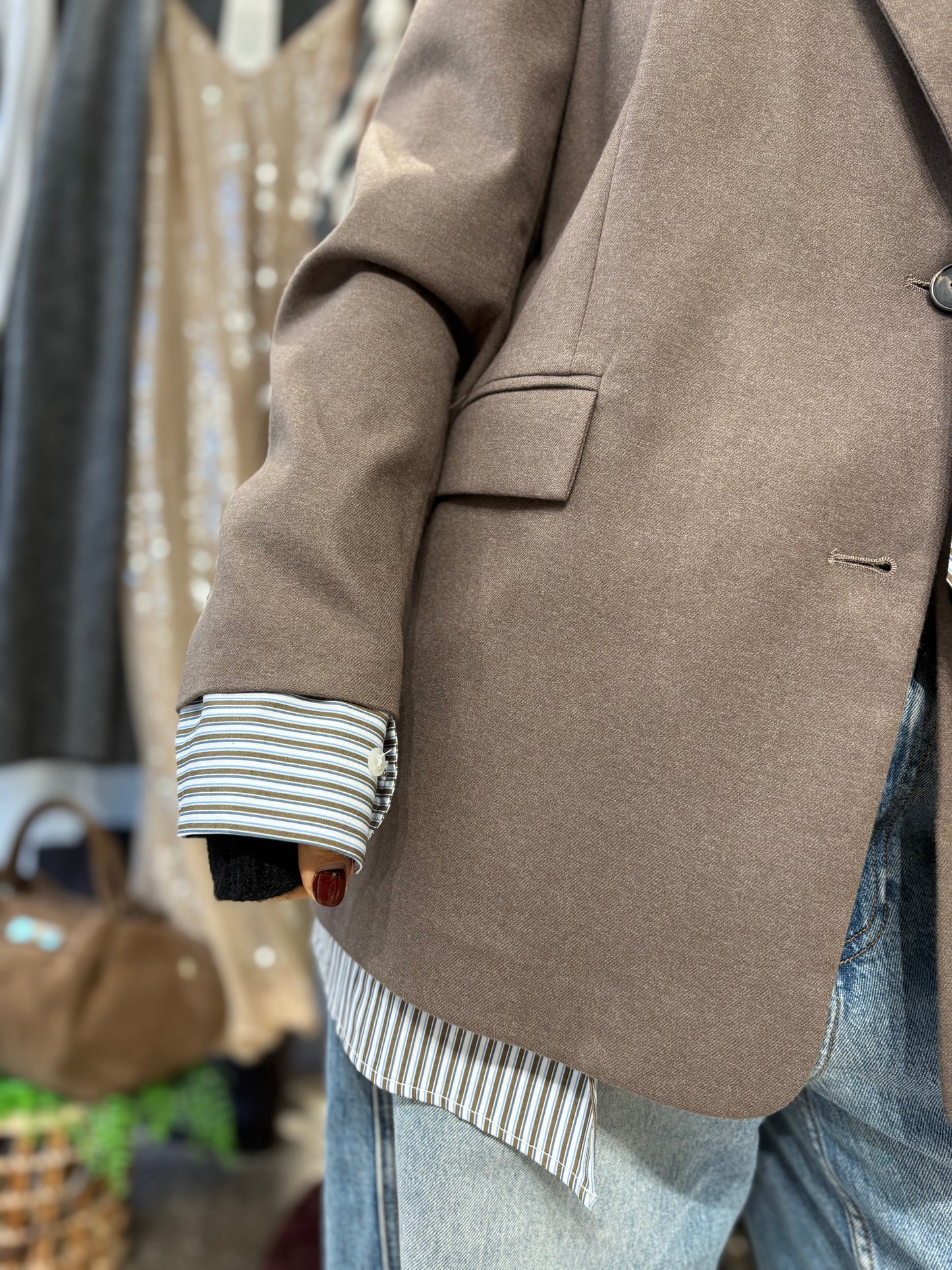 Motel blazer con dettagli a contrasto