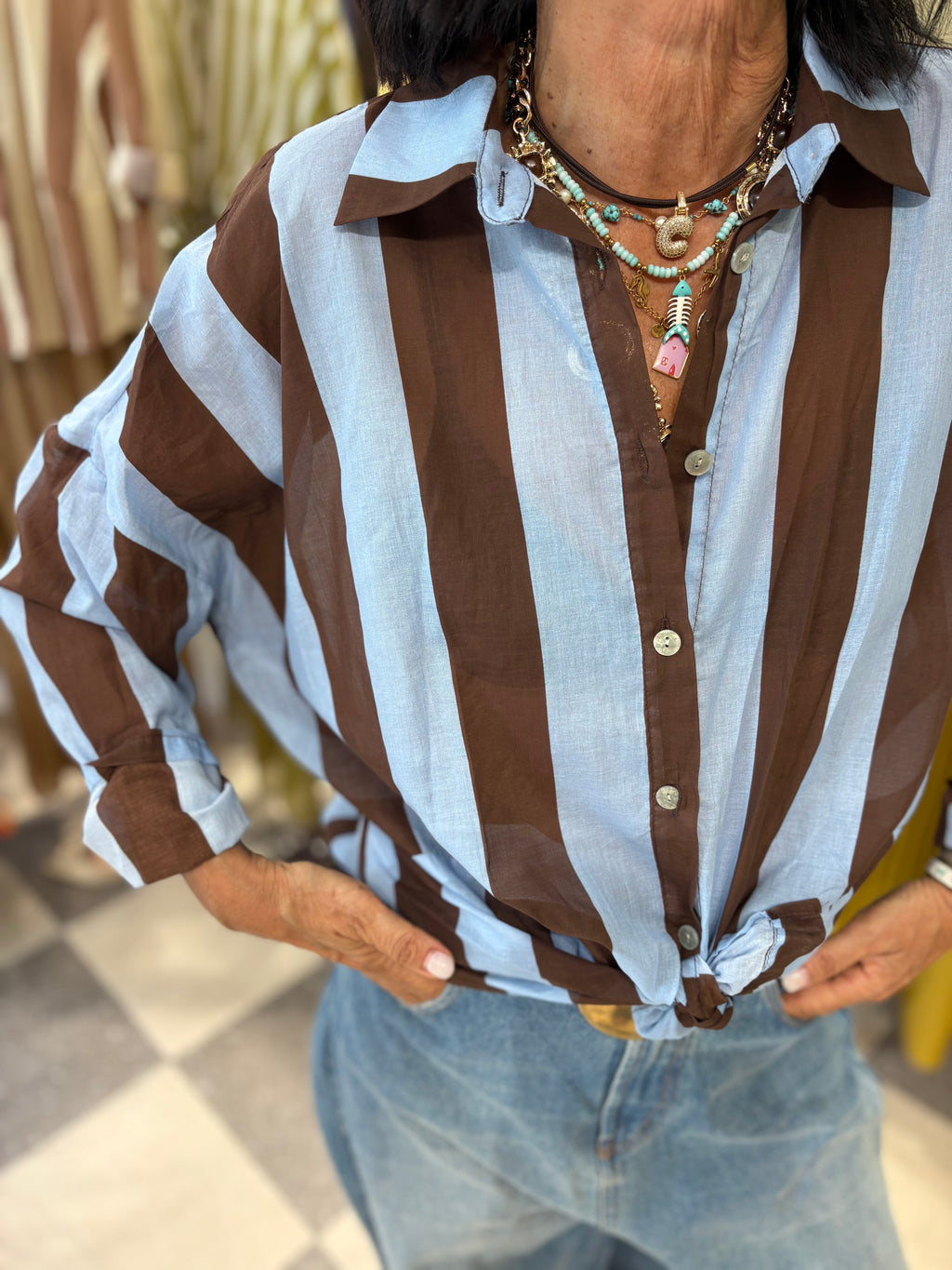 Camicia a righe over