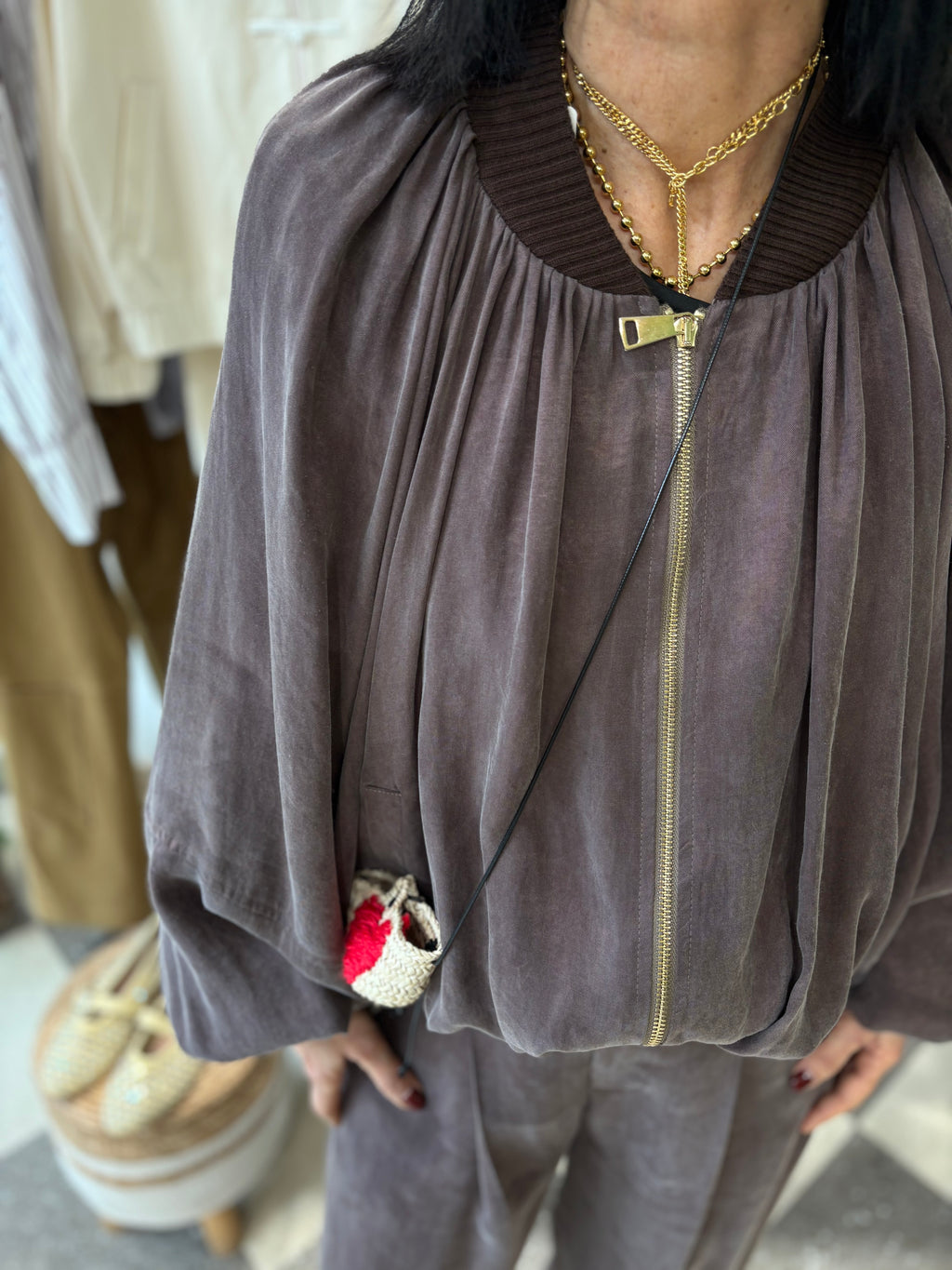 Motel | giacca leggera con zip frontale