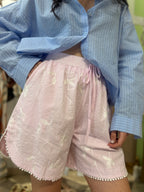 Shorts in 100% cotone con ricami bianco ~ 2 varianti colore