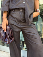 Pantalone in ecopelle intrecciata